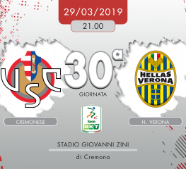 Cremonese-H. Verona 1-1, tabellino e cronaca