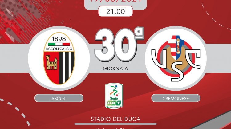 Ascoli-Cremonese 0-0, tabellino e cronaca