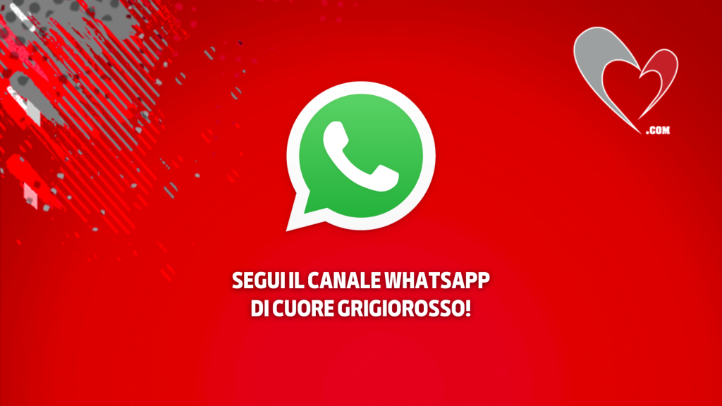 Cuore Grigiorosso anche su WhatsApp: le news grigiorosse in tempo reale