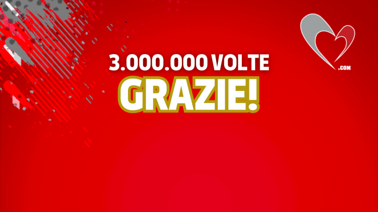 Cuore Grigiorosso si conferma a quasi 3 milioni di viste: grazie a tutti!